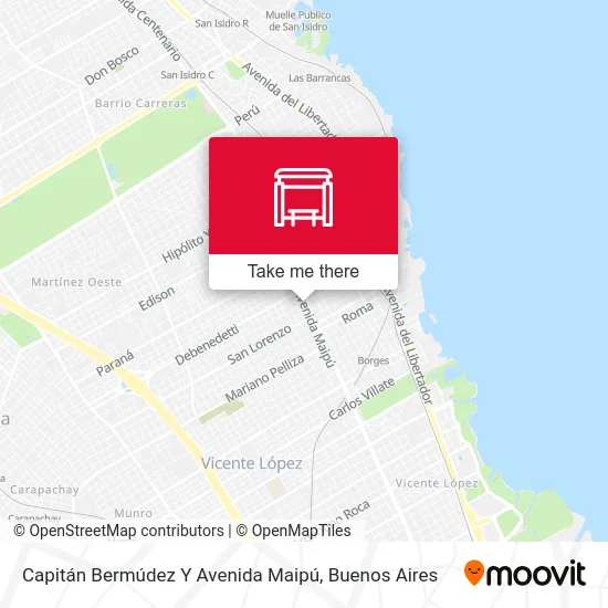 Capitán Bermúdez Y Avenida Maipú map