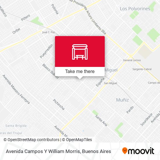 Avenida Campos Y William Morris map