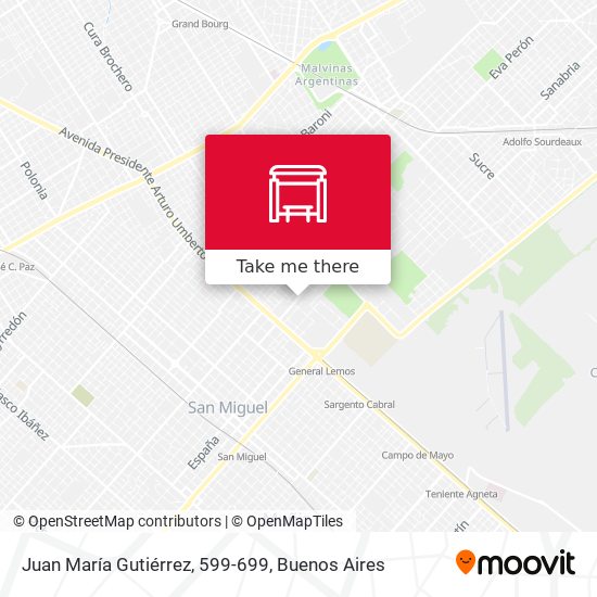 Mapa de Juan María Gutiérrez, 599-699