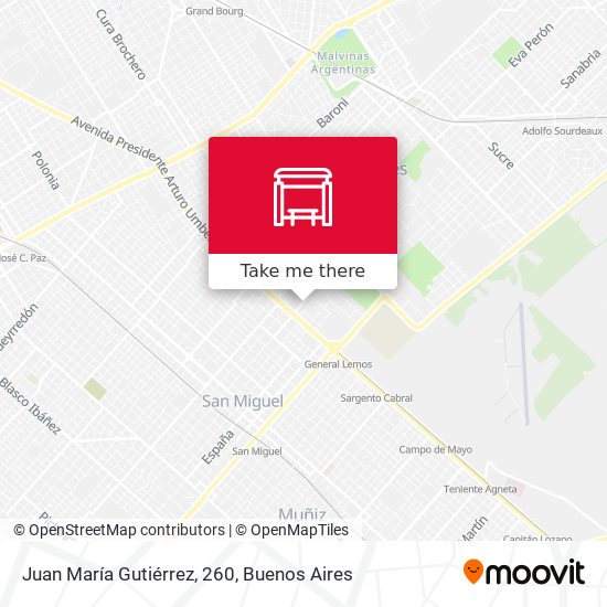 Juan María Gutiérrez, 260 map