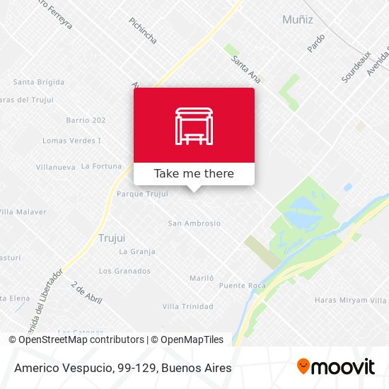 Americo Vespucio, 99-129 map