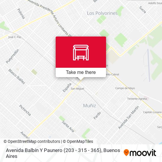 Avenida Balbín Y Paunero (203 - 315 - 365) map