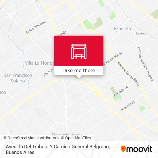 Mapa de Avenida Del Trabajo Y Camino General Belgrano
