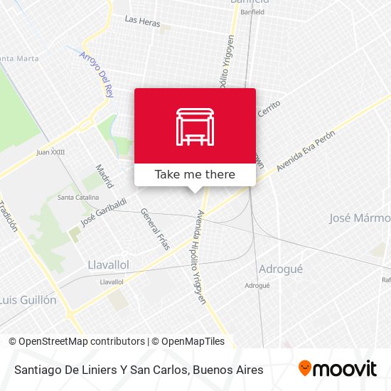 Santiago De Liniers Y San Carlos map