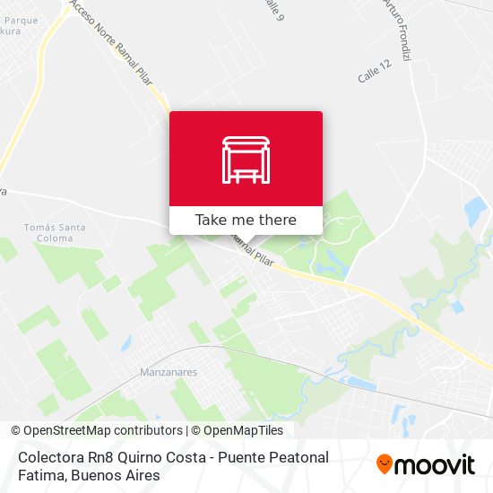 Mapa de Colectora Rn8 Quirno Costa - Puente Peatonal Fatima