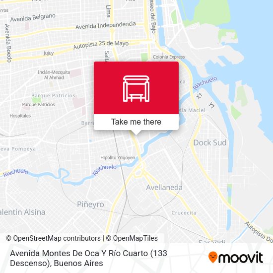 Mapa de Avenida Montes De Oca Y Río Cuarto (133 Descenso)