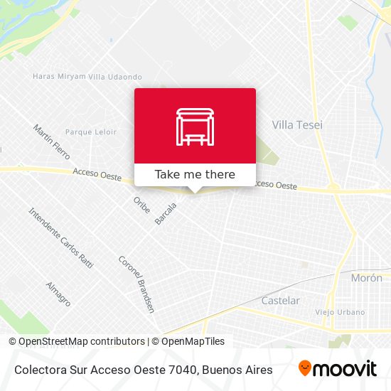 Mapa de Colectora Sur Acceso Oeste 7040