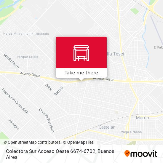 Colectora Sur Acceso Oeste 6674-6702 map