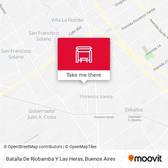 Batalla De Riobamba Y Las Heras map