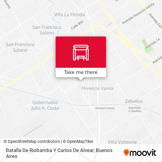 Batalla De Riobamba Y Carlos De Alvear map