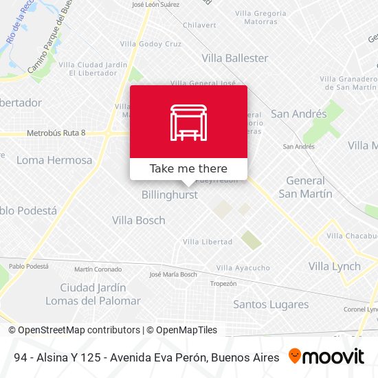 Mapa de 94 - Alsina Y 125 - Avenida Eva Perón