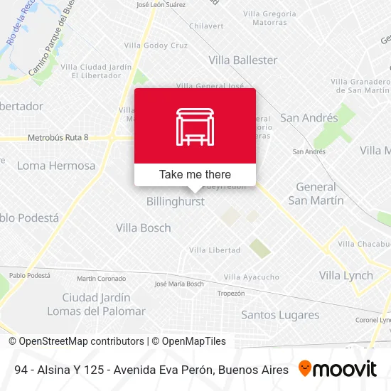 94 - Alsina Y 125 - Avenida Eva Perón map