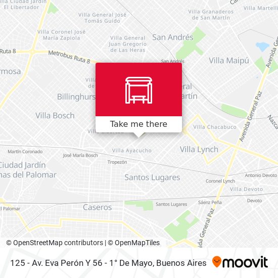 125 - Av. Eva Perón Y 56 - 1° De Mayo map