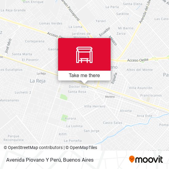Avenida Piovano Y Perú map