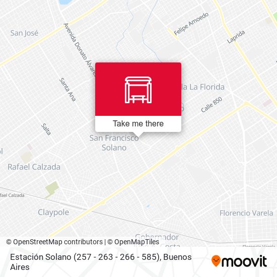 Estación Solano (257 - 263 - 266 - 585) map