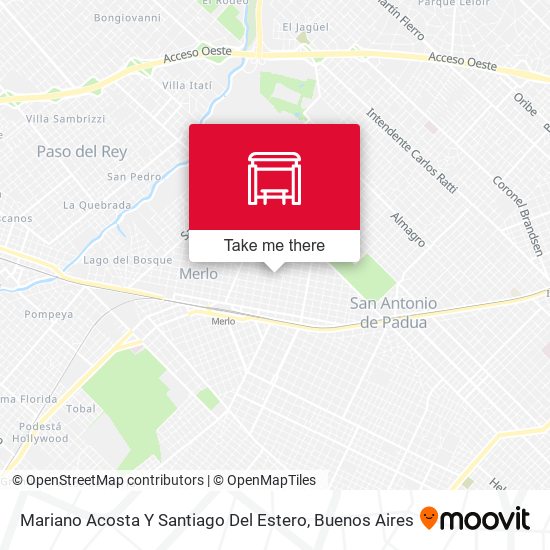 Mariano Acosta Y Santiago Del Estero map