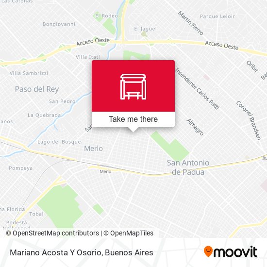 Mariano Acosta Y Osorio map