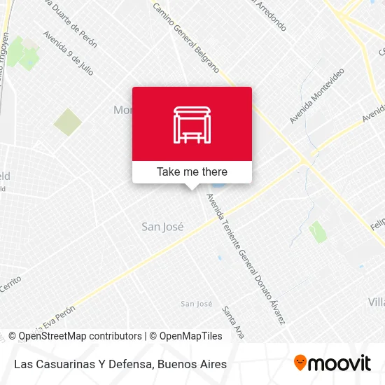 Las Casuarinas Y Defensa map