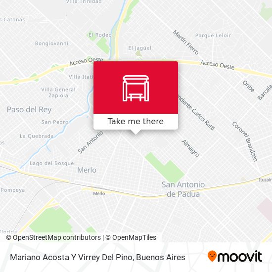Mariano Acosta Y Virrey Del Pino map