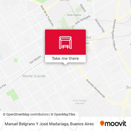 Manuel Belgrano Y José Madariaga map