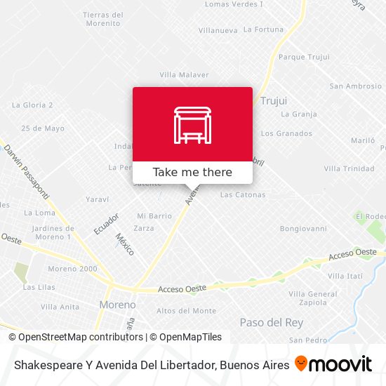 Shakespeare Y Avenida Del Libertador map