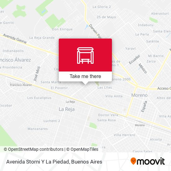 Avenida Storni Y La Piedad map