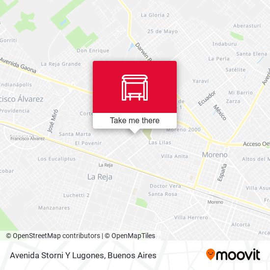 Avenida Storni Y Lugones map