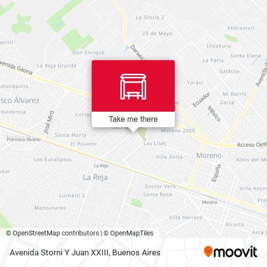 Avenida Storni Y Juan XXIII map