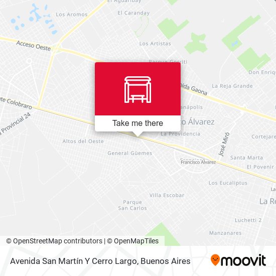 Avenida San Martín Y Cerro Largo map