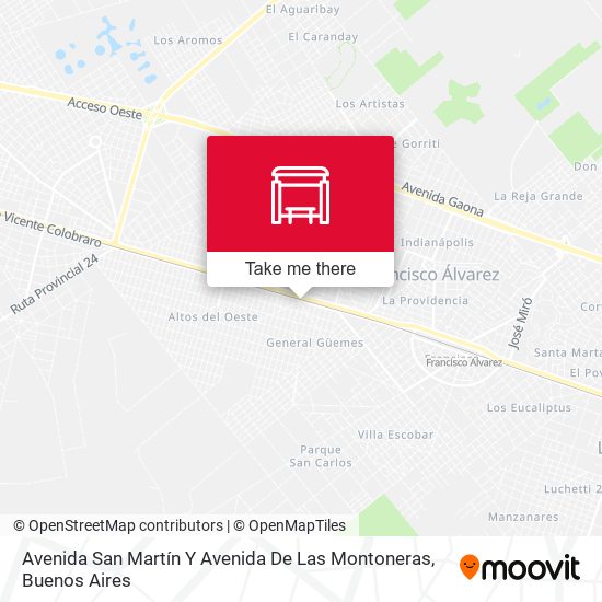 Avenida San Martín Y Avenida De Las Montoneras map