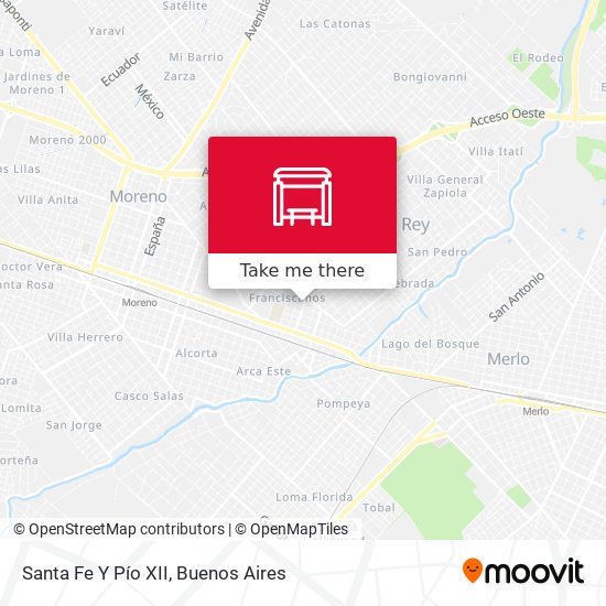 Santa Fe Y Pío XII map