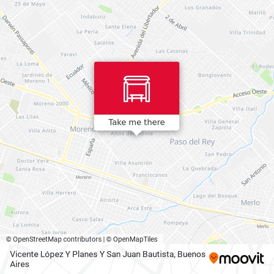 Mapa de Vicente López Y Planes Y San Juan Bautista