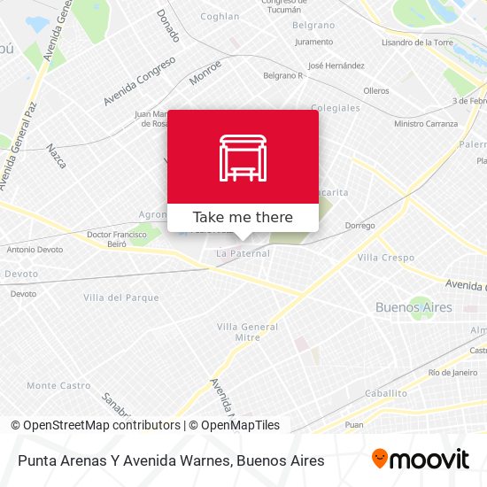 Punta Arenas Y Avenida Warnes map