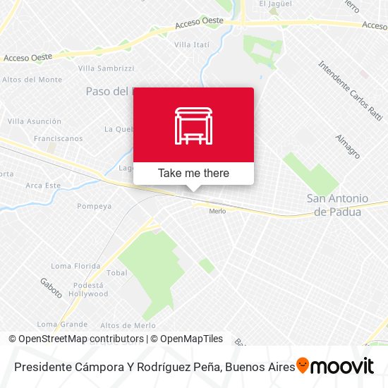 Mapa de Presidente Cámpora Y Rodríguez Peña