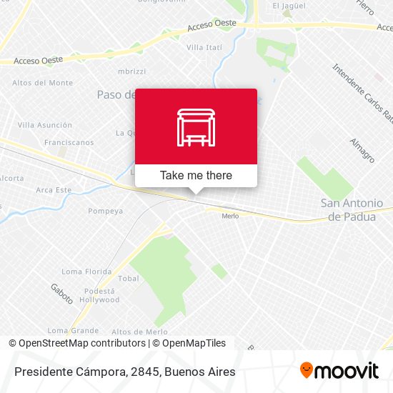 Mapa de Presidente Cámpora, 2845