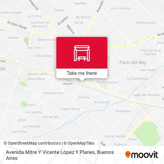 Avenida Mitre Y Vicente López Y Planes map