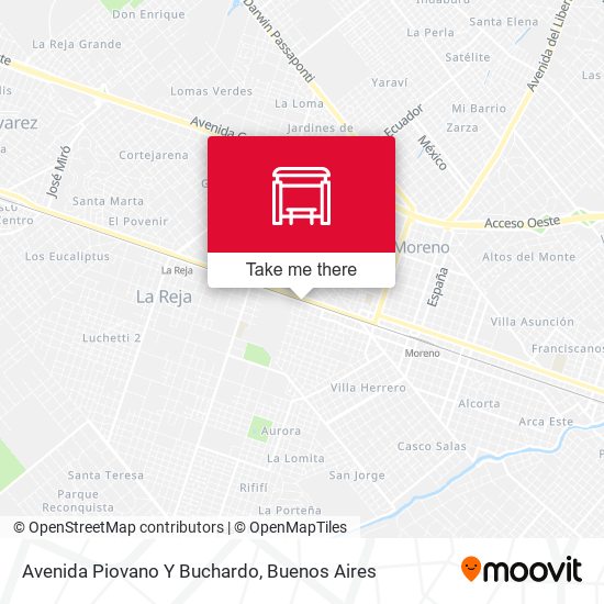 Avenida Piovano Y Buchardo map