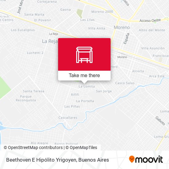 Beethoven E Hipólito Yrigoyen map