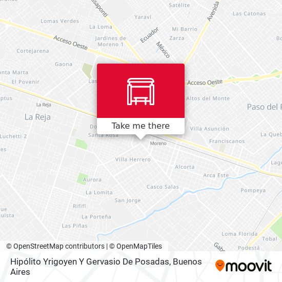 Hipólito Yrigoyen Y Gervasio De Posadas map