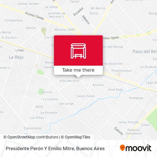 Presidente Perón Y Emilio Mitre map