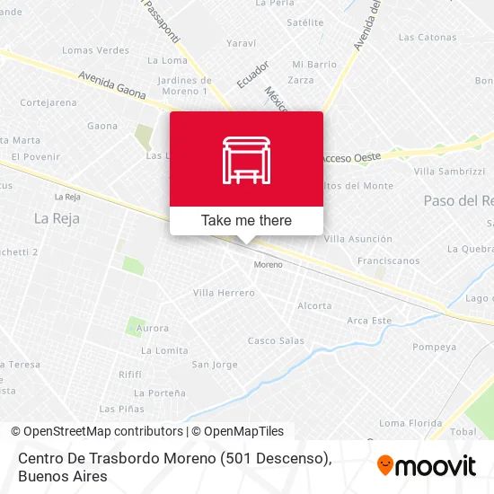 Mapa de Centro De Trasbordo Moreno (501 Descenso)
