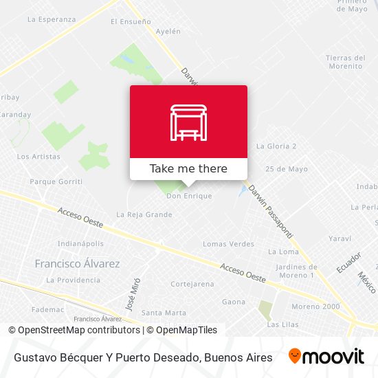 Gustavo Bécquer Y Puerto Deseado map