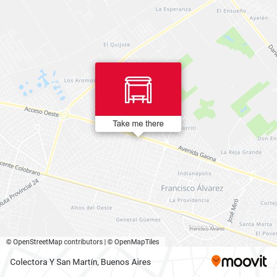 Colectora Y San Martín map