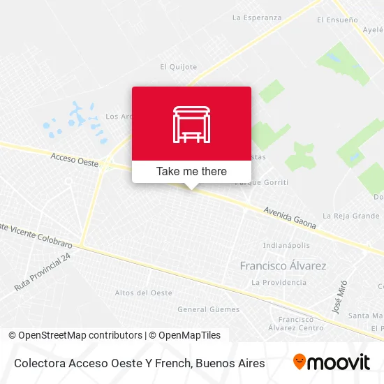 Colectora Acceso Oeste Y French map