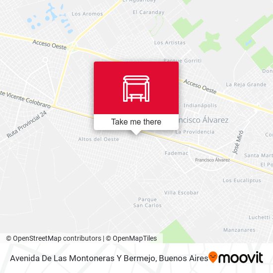 Mapa de Avenida De Las Montoneras Y Bermejo