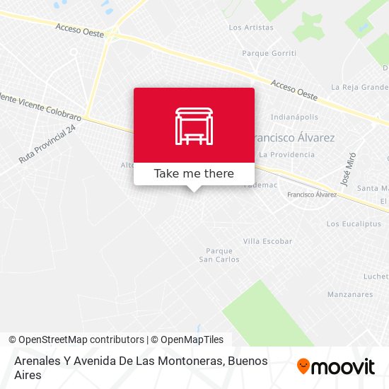 Mapa de Arenales Y Avenida De Las Montoneras