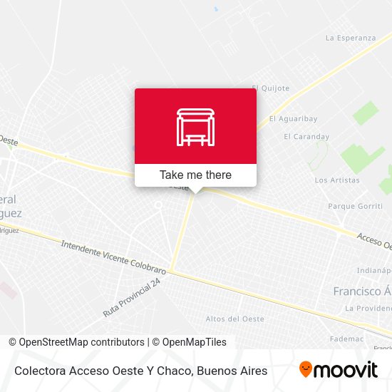 Colectora Acceso Oeste Y Chaco map