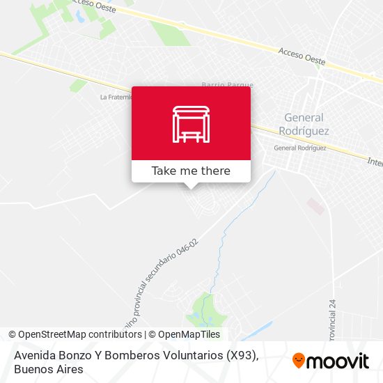 Mapa de Avenida Bonzo Y Bomberos Voluntarios (X93)