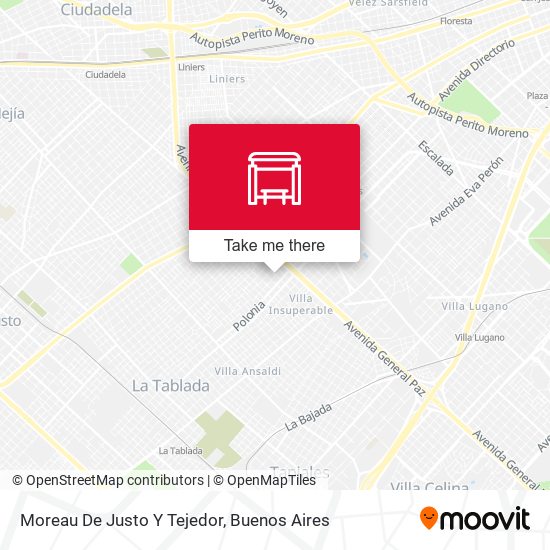 Moreau De Justo Y Tejedor map