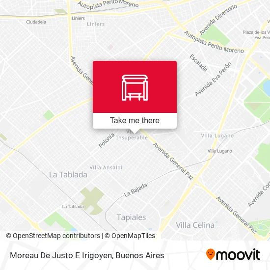 Mapa de Moreau De Justo E Irigoyen